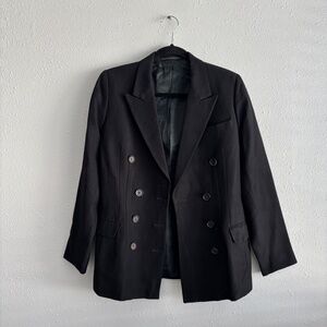 Yohji Yamamoto Vintage 90s Y2K Black Double Breasted Wool Blazer